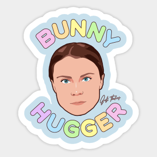 Bunny Hugger // Greta Thunberg Profile Alias Tribute Sticker